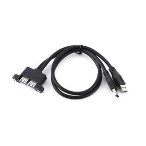 bk3507 Câble d'extension double USB 2.0 mâle vers double USB femelle avec  trou de fixation, longueur: 50 cm