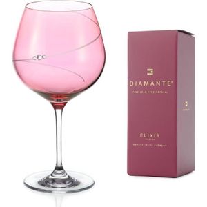 GIN DIAMANTE Swarovski Pink Gin Copa Verre à gin avec silhouette rose et cristaux Swarovski71