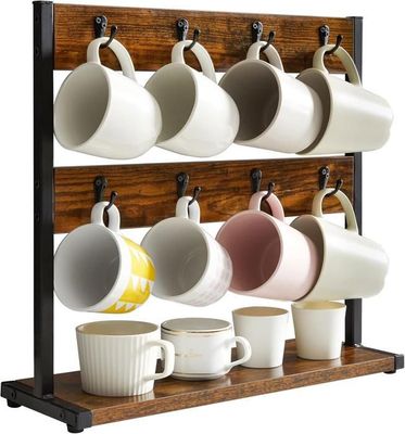 Lot De 2 Porte-gobelets Magnétiques Pour Frigo | Avec 4 Crochets | Organisation Cuisine Sans Perçage