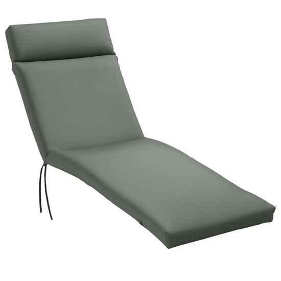 Lot De 2 Coussins Chaise Longue Outsunny - Épais 10 Cm, Gris Clair 190 X 56 Cm