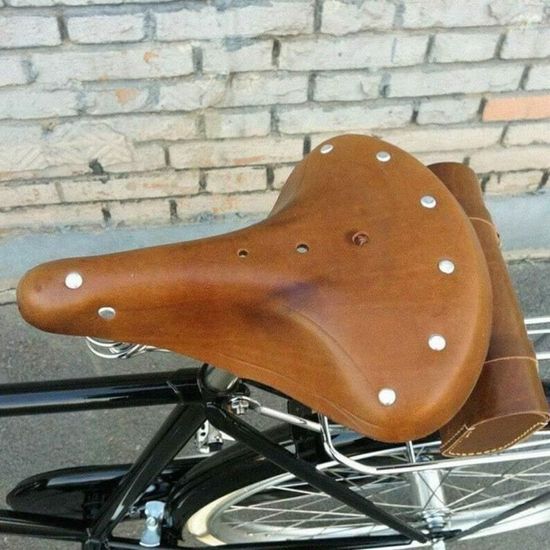 Selle De Vélo Confort Vintage En Cuir (simili) – Universelle, Homme/femme, Marron