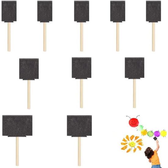 Kit De 16 Pinceaux Éponge Pour Enfants – Éponges Créatives Pour Peinture, Bricolage, Céramique – Idéal Loisirs Et Activités Manuelles