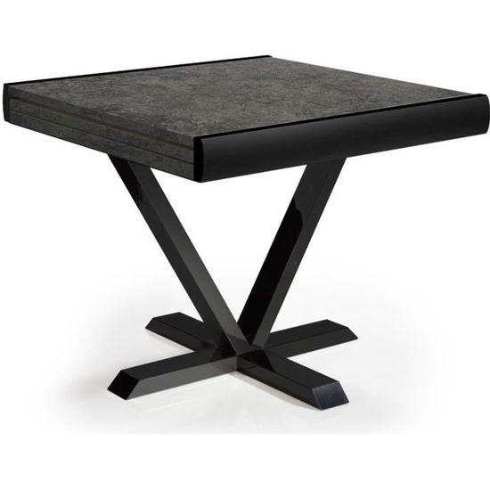 Table extensible - MENZZO - Newick - Effet béton gris - 8 personnes - Carré - Design
