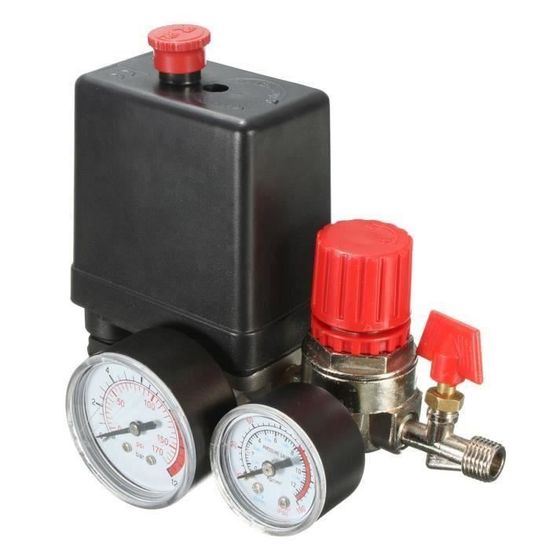 Interrupteur Pression Compresseur Air 120 PSI - Régulateur Manomètre Collecteur