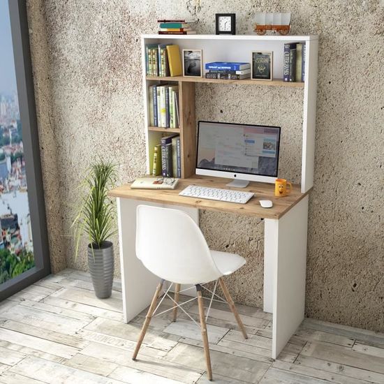 Yurupa Table de bureau avec etagere ,Bureau avec étagère ,Meuble