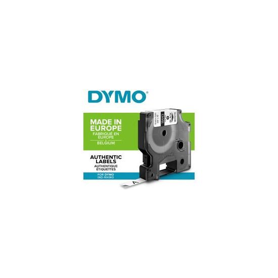 DYMO Rhino - Etiquettes Industrielles Vinyle 9mm x 5.5m - Noir sur Blanc - Adhésif - Transfert thermique