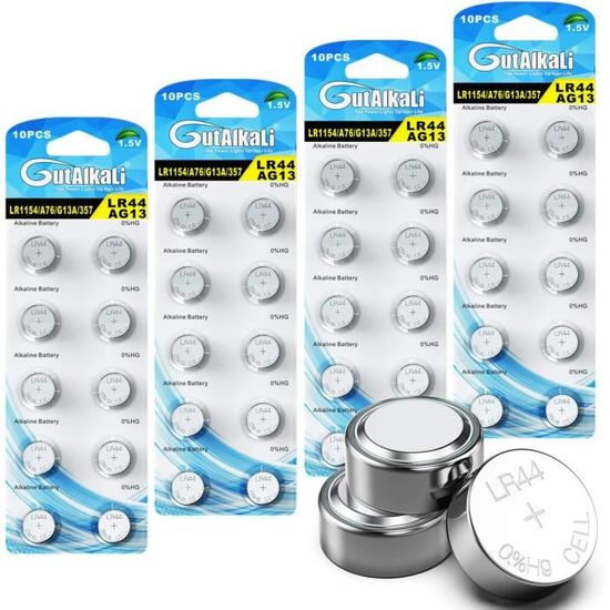 Lot De 25 Piles Bouton Alcalines LR44 - 1.5V, Haute Capacité, Pour Montres, Jouets, Appareils Électroniques