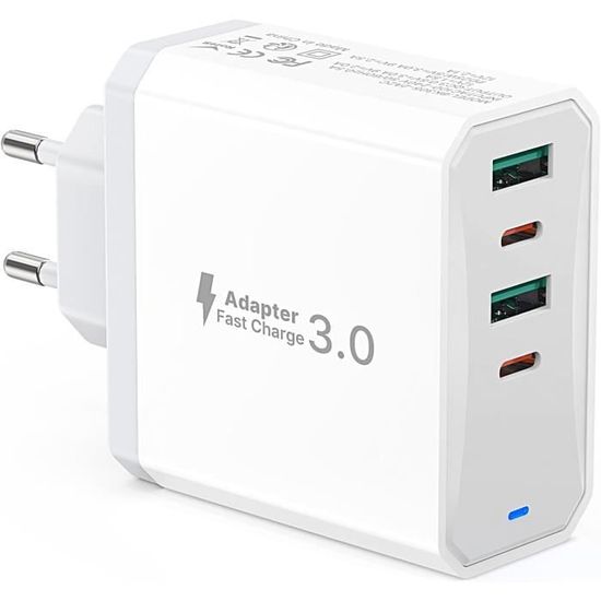 Chargeur USB-C Rapide 25W – 2 Pack – Compatible IPhone 16/15/14, Samsung Galaxy S24/S23 – Protection Multiples – Compact
