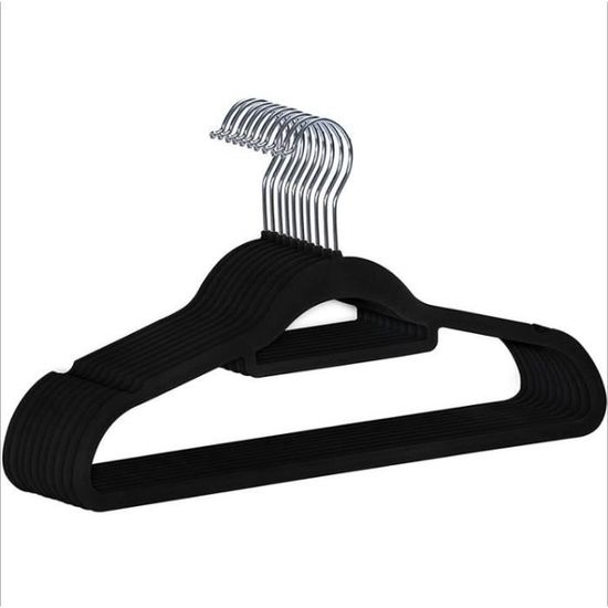 100 Cintres En Velours Revetement Antiderapants Crochet Pivontant Noir Achat Vente Cintre Marque Taille 100 Cintres En Velours Cdiscount