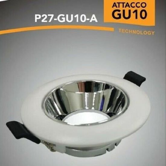 Faretto Ad Incasso Soffitto Tondo IP20 GU10 Orientabile In Alluminio Cromo Lucido Con Portalampada Stone 8006 Cl