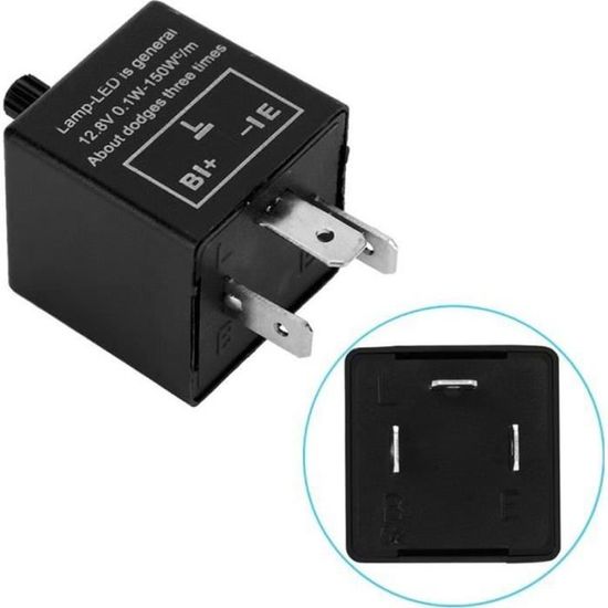 Relais Clignotant LED 12V 2 Broches - Réglable Vitesse, Pour Moto, Résout Clignotement Rapide