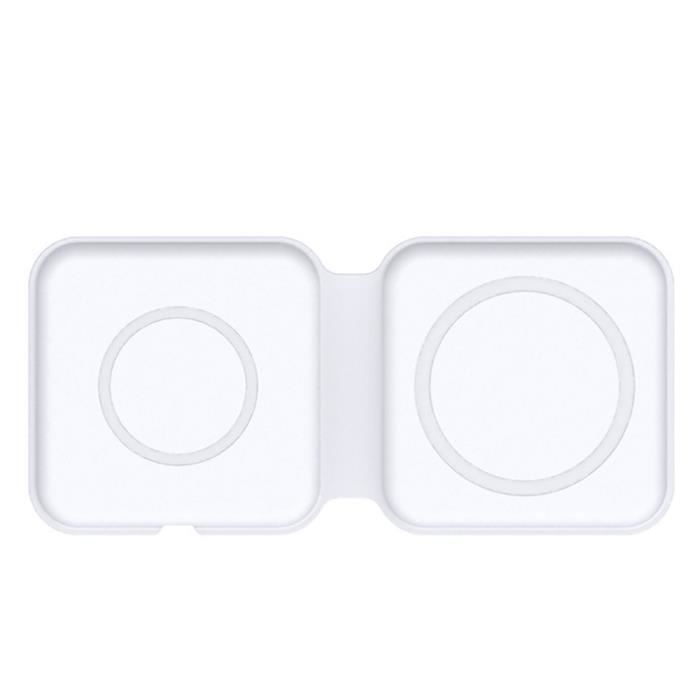 4smarts UltiMAG Duofold Chargeur Sans fil Double 15W pour iPhone 12 Pro Max, 12 Mini, iWatch - Chargeur Induction Pliable - Blanc