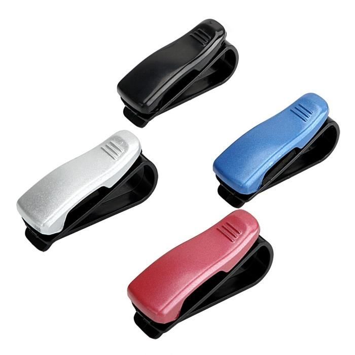 Clip Pare-soleil Voiture Multifonction - Porte-lunettes, Cartes, Tickets - En ABS, Dimensions 75x45x33 Mm