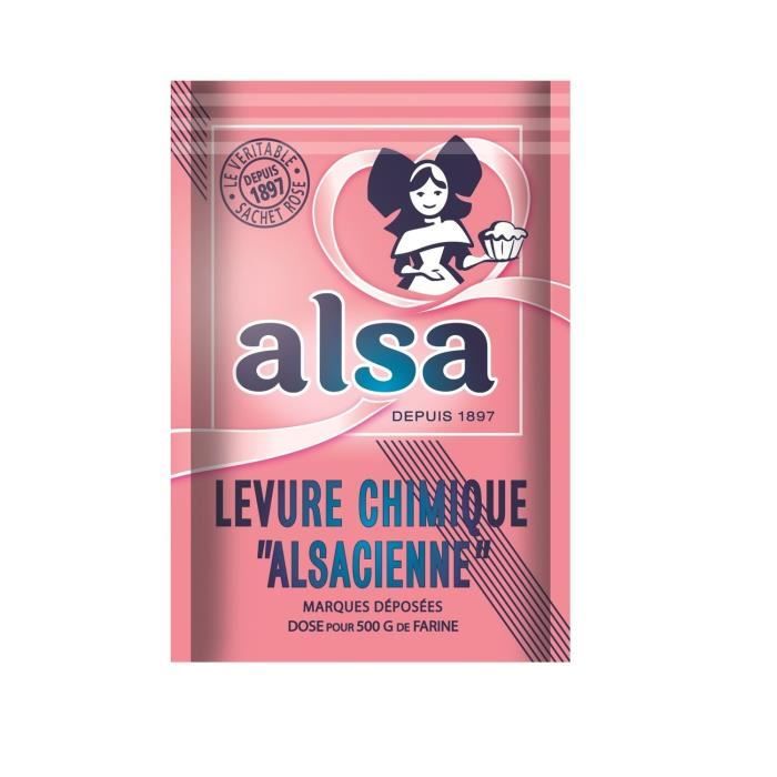 LOT DE 8 - Levure chimique alsacienne ALSA 8 sachets de 11 g