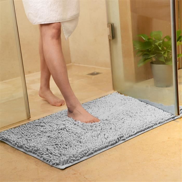 Tapis de salle de bain en peluche en peluche absorbant en microfibre chenille super doux absorbant antidérapant t2996