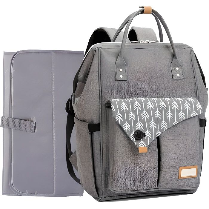 Lekebaby Sacs à Langer pour Bébé Sac de Voyage Tissu Imperméable, Grand Capacité Gris