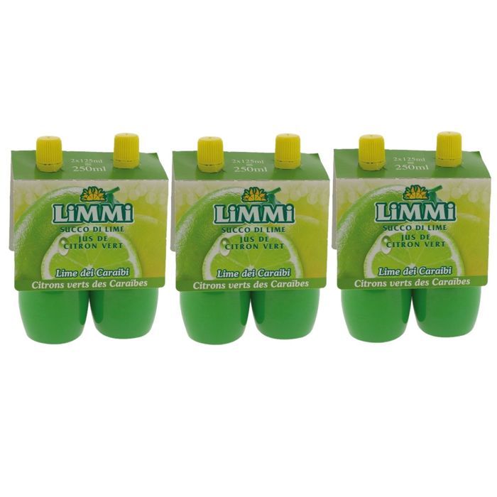 Lot 3x Jus de citron vert pressé - Limmi - 2 flacons 125ml