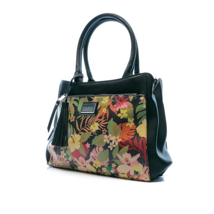 Sac noir fleuri femme Georges Rech Neo