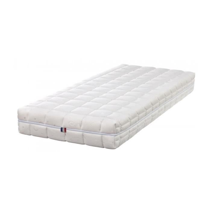 Matelas pour Literie électrique Latex Naturel 80 Kg/m3 - DEHOUSSABLE - Hauteur 21 cm - Soutien Souple (135x190)