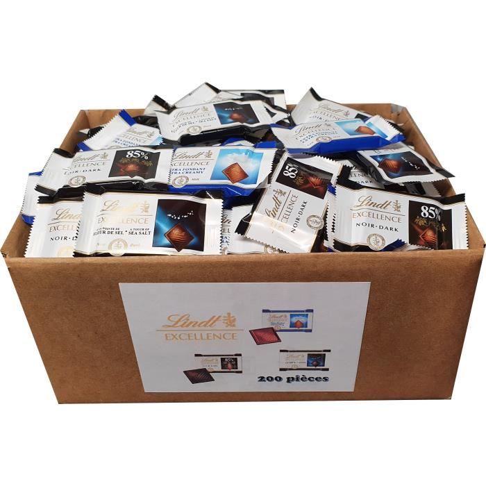 Lindt Excellence - Assortiment de 200 carrés de chocolat noir et lait