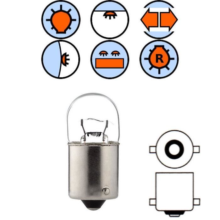 AMPOULE 6V 5W BA15S VOITURE AUTO FEU ARRIERE STOP PHARE LAMPE INTERIEUR POSITION AVANT ARRIERE MOTO MOBYLETTE SCOOTER ECLAIRAGE BOUL