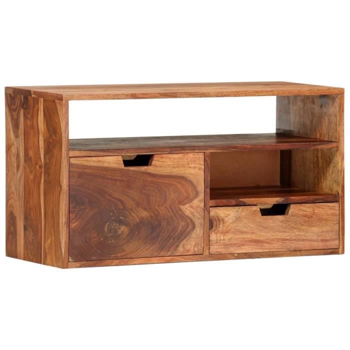 Luxueux Meuble TV Design - Meuble de rangement Meuble de Télévision 80x30x42 cm Bois solide ♫90369