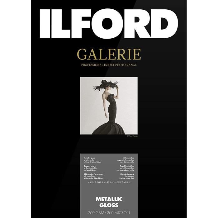 Accessoires d'agrandissement pour chambre noire ILFORD GALERIE Prestige Gloss 260 g-m² A3+ 329 mm x 483 mm 25 Feuilles 5756