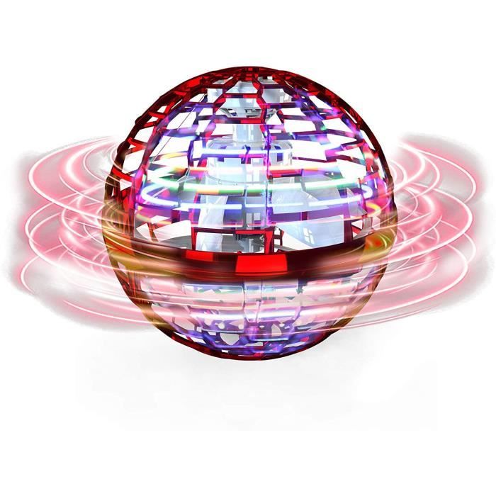 FLYNOVA Pro Flying Ball Toys, Globe Shape Magic Controller Mini Drone Flying Boomerang Toy avec 360 ° Rotating Spinning LED Lights p