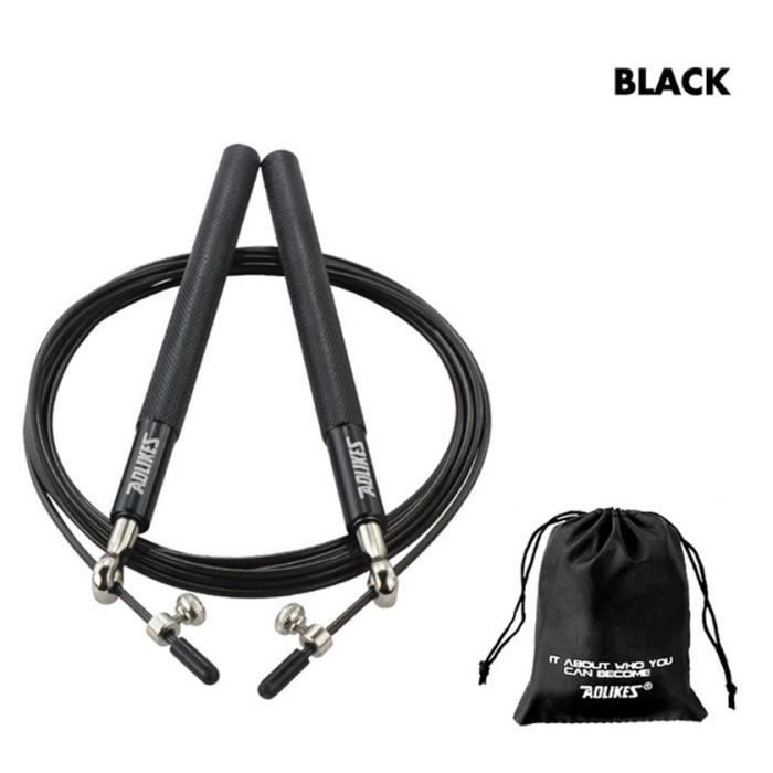 Corde à sauter professionnelle, Crossfit, corde à sauter pour MMA, boxe, Fitness, entraînement,noir