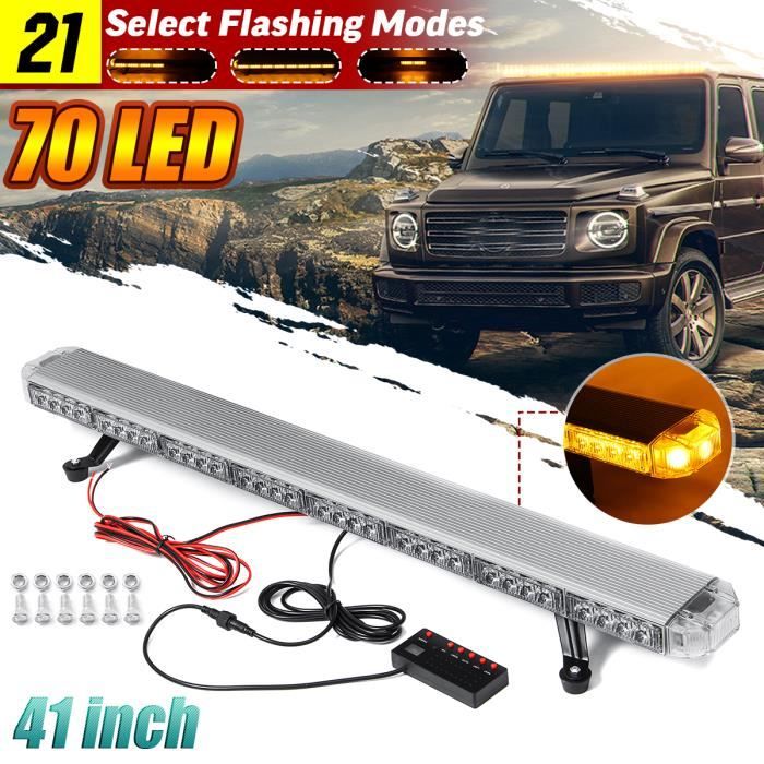 1050mm 12V/ 24V Ambre 70 LED Lumière Stroboscopique d'avertissement d'urgence