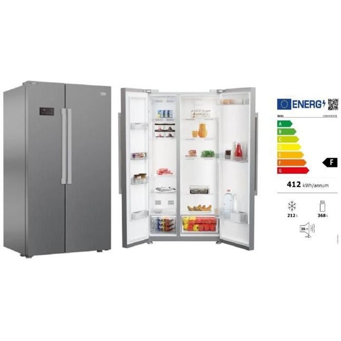Réfrigérateur congélateur Beko GNE64021XB SbS