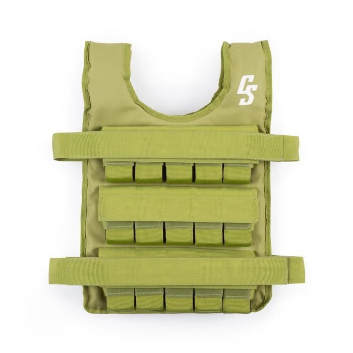 Veste lestée -CAPITAL SPORTS Monstervest - 30 poids individuels amovibles - Nylon -Taille unique - Vert