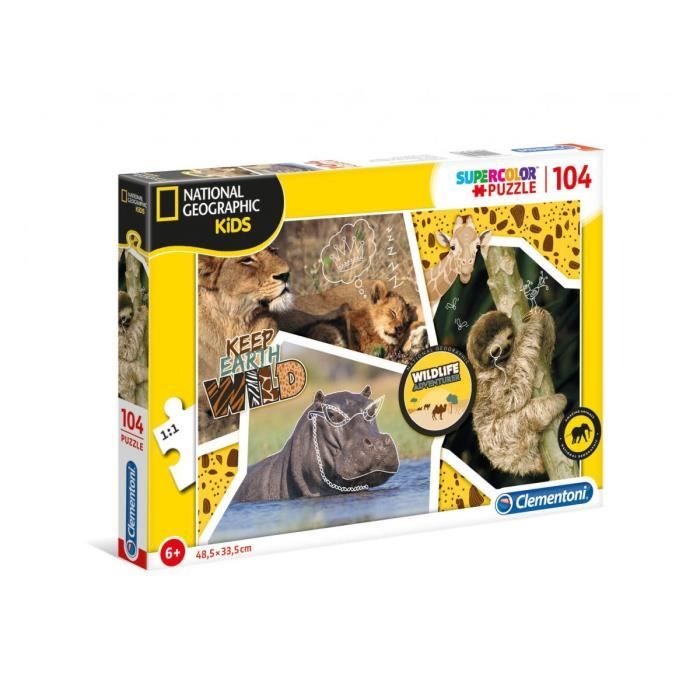 Puzzle Clementoni - National Geographic Kids - 104 pièces - Sauvage
