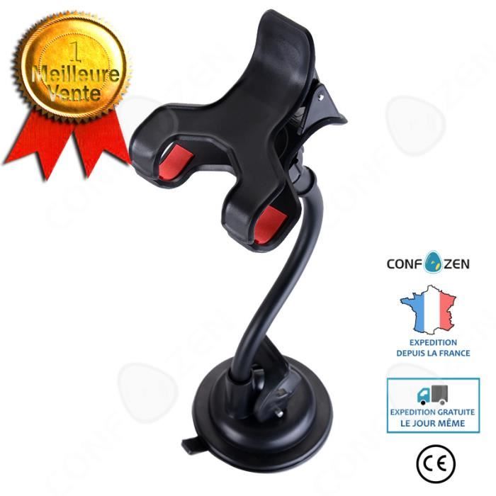 CONFO® INSTEN® Support Ventouse 360° Fixation Pare-brise Voiture pour Smartphone Téléphone Mobile Portable iPhone Samsung, Largeur: