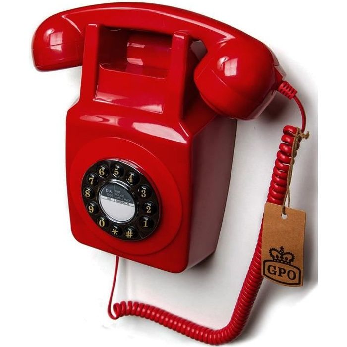 GPO 746 Téléphone mural rétro rouge