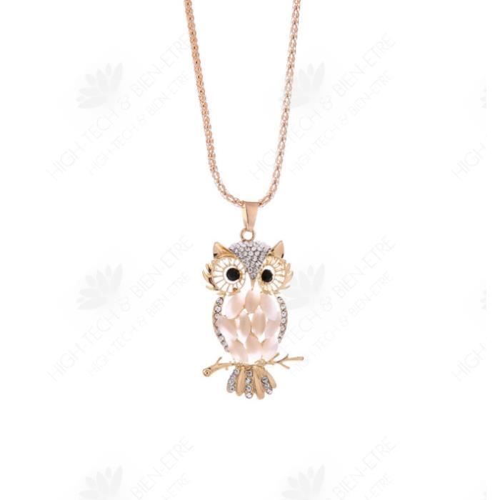 HTBE® Mode strass vêtements longs accessoires femme sauvage opale hibou animal pull chaîne collier femme mignonne et belle, le meill