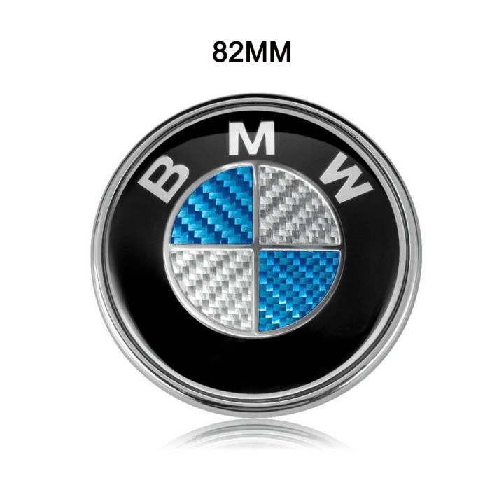 Emblème du Capot 82mm, Voitures Modifiées Remplacement du Logo pour BMW Fibre de Carbone bleu et Blanc