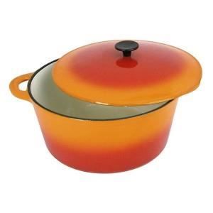Cocotte fonte ronde 5L orange