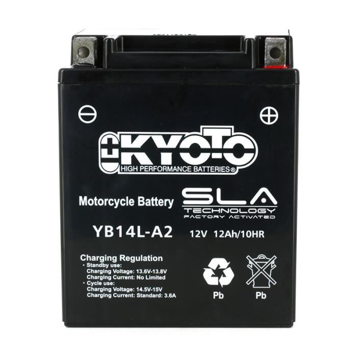 Batterie Kyoto pour Moto Aprilia 350 ETX 1986 YB14L-A2 / 12V 14Ah