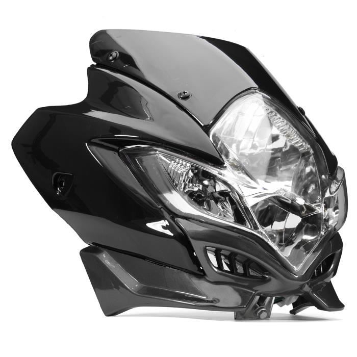 NEUFU Phare Projecteur Feux Avant Hi/lo Beam 12V Pour Street Fighter Moto Pit Dirt Bike Noir