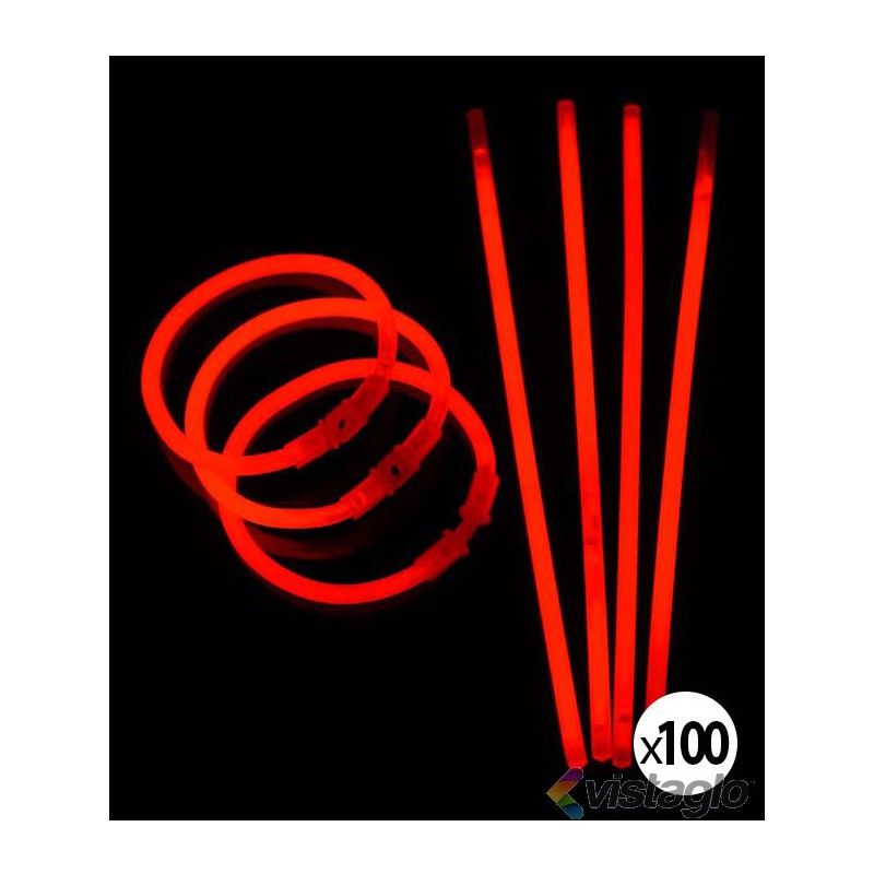 100 BRACELETS LUMINEUX ROUGES Rouge