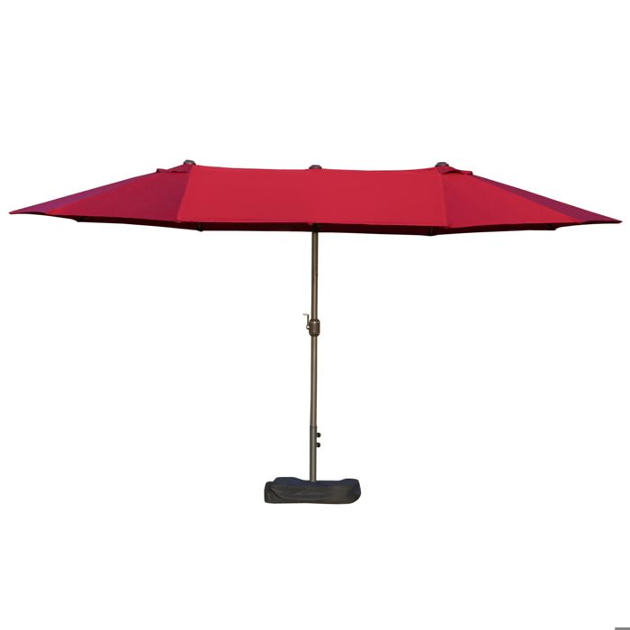 Outsunny Parasol de jardin XXL ouverture fermeture manivelle