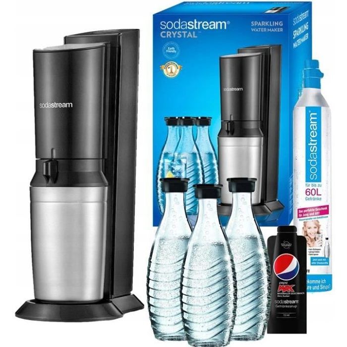 SATURATEUR D'EAU SODASTREAM CRISTAL 2.0 + 3 CARAFES + PEPSI SIROP 12 ML