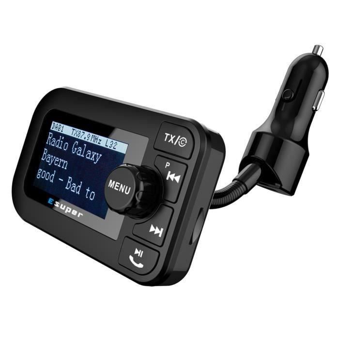 CW12744-DAB-105 Transmetteur FM de Voiture Bluetooth Lecteur MP3 Adaptateur DAB pour voiture + Kit mains libres Bluetooth