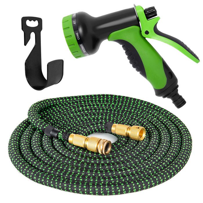 Tuyau D'arrosage Extensible 23m COJJ - Avec Pistolet 8 Modes Et Connecteurs Laiton - Idéal Jardin, Lavage Voiture