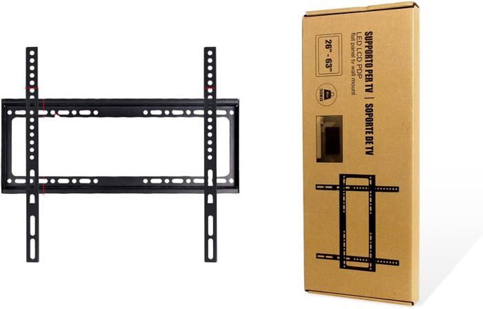 Support Mural TV Fixe 14 à 32 Pouces – Aluminium – Faible Profondeur Pour Maison Et Entreprise