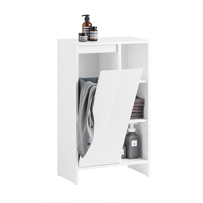 Meuble Bas de Salle de Bain BZR156-W SoBuy - avec 3 Étagères Ouverts - Blanc - 50x30x86 cm