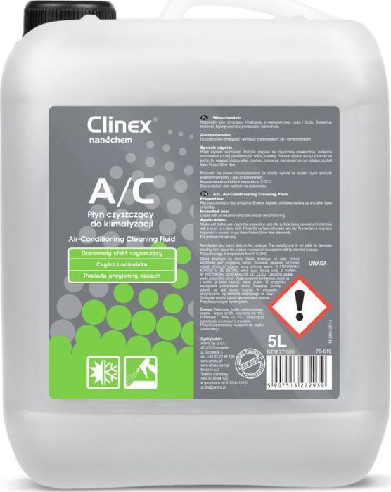 Détergent liquide - Clinex - 77-555 - Nettoyage climatisation - Entretien tissus - 1L