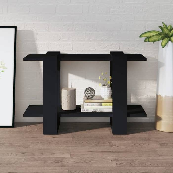 Bon plan Meuble de Rangement anti-basculement - JILI HOT - Bibliothèque Séparateur de pièce Noir 80x30x51cm Pour Bureau/Salon