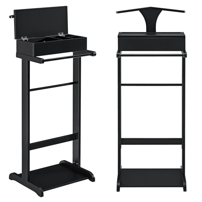 Valet de chambre Lulboll avec boîte ouvrable bois de pin noir